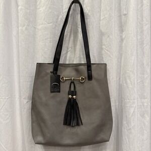 Liz Soto Women's Gray Jane Horsebit Buckle Tote Bag, OS